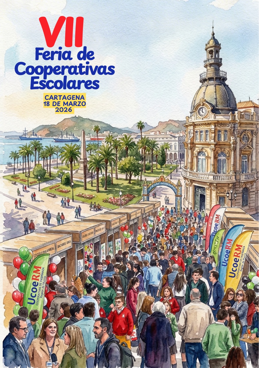 D&iacute;ptico cara A - VII Feria Cooperativas Escolares Cartagena 2026