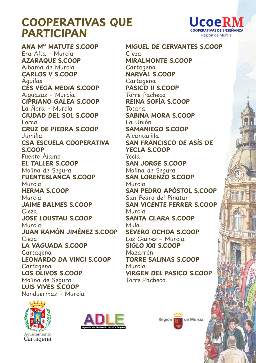 D&iacute;ptico cara B - VII Feria Cooperativas Escolares Cartagena 2026